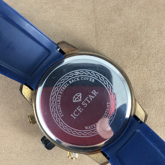 Ice Star Watch Navy and Gold with Gun Metal Bezzel - Picture 2 of 6